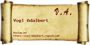 Vogl Adalbert névjegykártya
